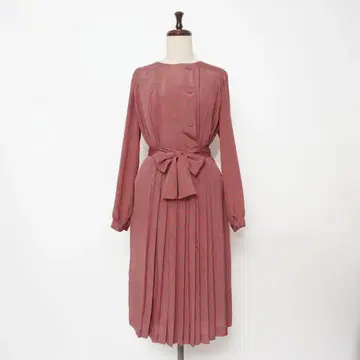 SCOT 셋업 턱 플리츠 블라우스 & 스커트 핑크 F*HD1229