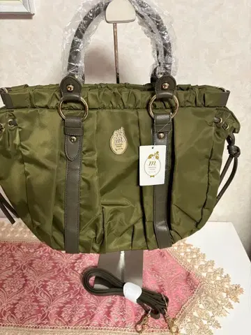 미사용 새상품 마담 미나 2way 숄더백 올리브 그린