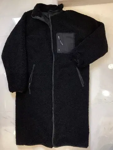 LASUD 리버서블 롱 코트 블랙