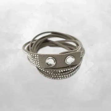 스와로브스키 페이크 스웨이드 크리스탈 초커 팔찌 그레이