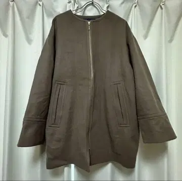 [ 미사용 새상품 ] 쉽스 미디 코쿤 지퍼 코트 ( 라이트 브라운 )