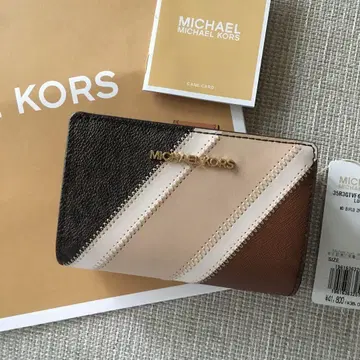 새상품 MICHEAL KORS 마이클코어스 이단 접이식 지갑 브라운
