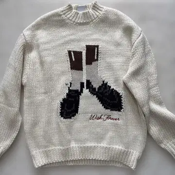 WISH FOREVER 니트 스웨터 M 화이트