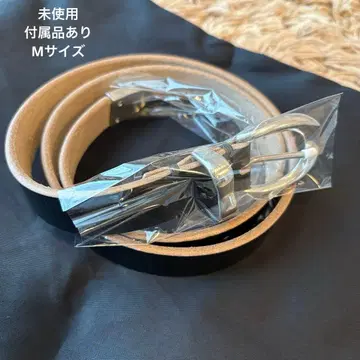 [ 미사용 ] Deci 크롬 엑셀 내로우 벨트 가죽 벨트 M 블랙