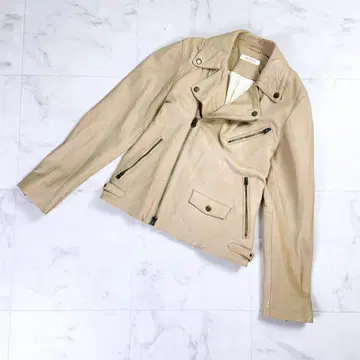 spick & span 양가죽 라이더 자켓 베이지 36*LD345