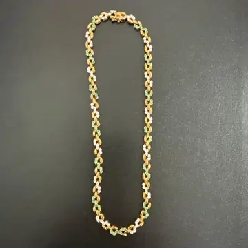 빈티지 뜨개질 디자인 목걸이 실버 30.9g