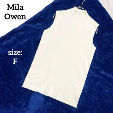 미라 오웬 니트 하이넥 슬리브리스 스웨터 심플 고급