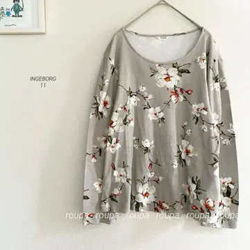 INGEBORG 꽃무늬 로고 자수 티셔츠 0417