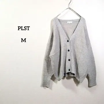 PLST 모헤어 혼방 그레이 니트 가디건 겉옷 M