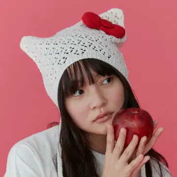 merry jenny 헬로키티 콜라보 리본 보닛