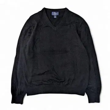 Lands' End 100% 캐시미어 V넥 스웨터 블랙