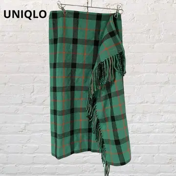 9590 유니클로 UNIQLO 프린지 스커트 타탄 체크 스커트 그린 S