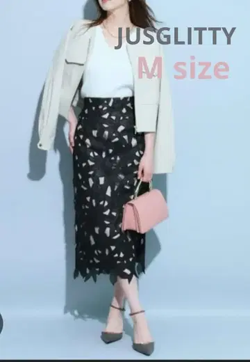 JUSGLITTY 레이스 타이트 스커트 블랙 미인백화 M