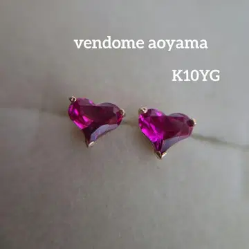 K10YG 루비 하트 귀걸이