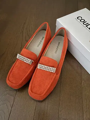 COULEUR VARIE 스웨이드 로퍼 스톤 포함 24.5cm