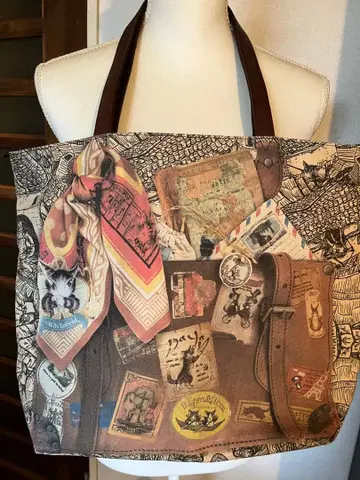 와치필드 다얀 트릭아트 코튼 토트백 새상품급 대용량