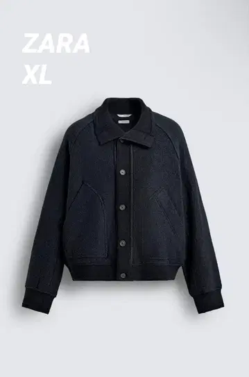 ZARA 자라 리브 옷깃 절개 자켓 XL 네이비