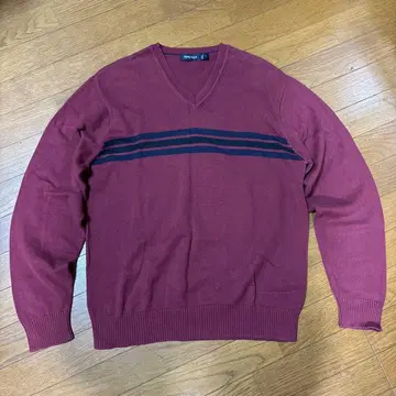 nautica 노티카 버건디 V넥 니트 M