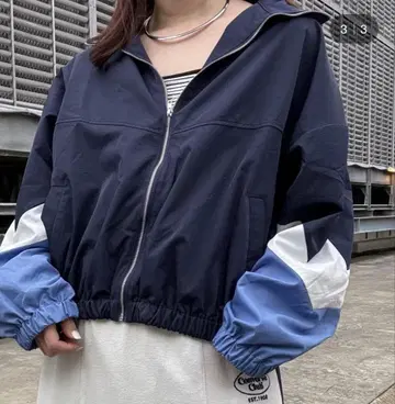 VIS 루미네 한정판 네이비 라이트 블루 트랙 자켓