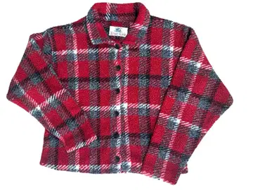 구제 빈티지 플리스 자켓 빨검 체크