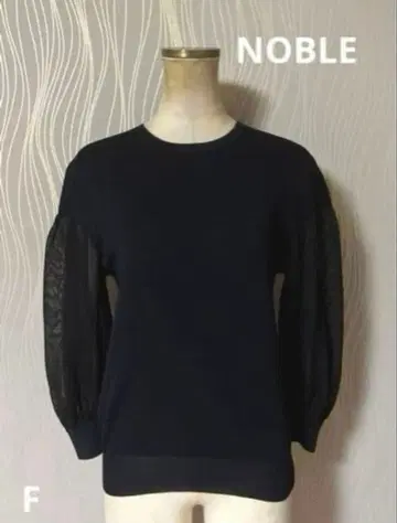 NOBLE 노블 소매 시어 블랙 상의