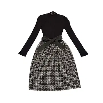 M'S GRACY 니트 도킹 트위드 원피스 38