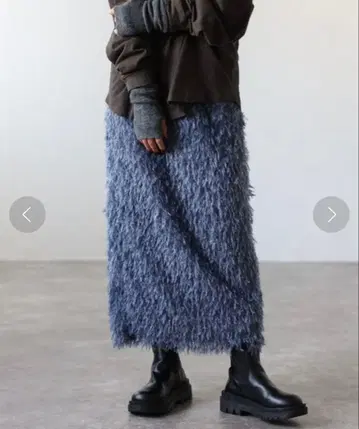 프린지 자카드 타이트 스커트