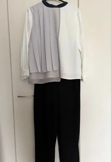 블라우스 블랙 팬츠 셋업