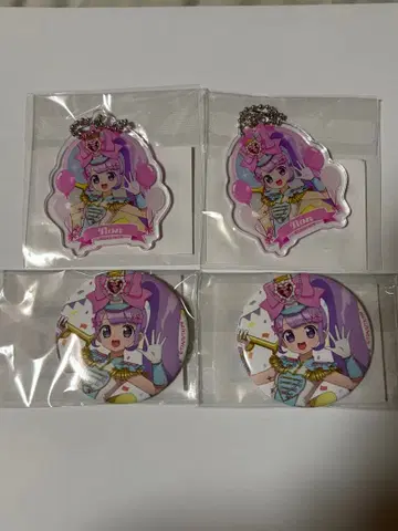 아이돌 타임 프리파라 마루쿠지 논 캔뱃지&아크릴 키링 세트