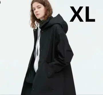 유니클로 XL 블록테크 하프 코트 블랙