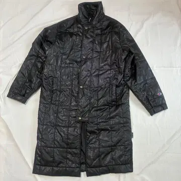 Champion 퀼팅 롱 코트 충전솜 블랙 후드 결품