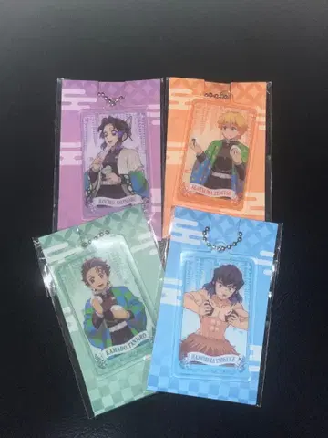 [미사용] 귀멸의 칼날 아크릴 키체인 (훼미리마트 콜라보) 세트