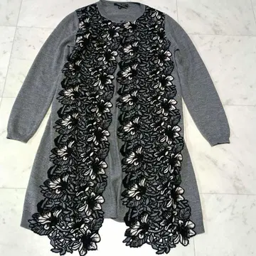 DUAL VIEW 듀얼뷰 롱 가디건 꽃무늬 레이스 40