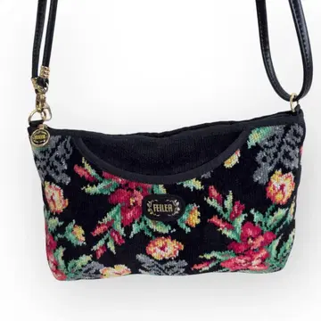 FEILER 페이러 2way 숄더백 핸드백 꽃무늬 블랙