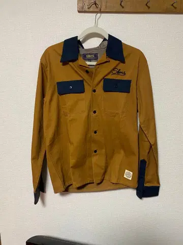 SBMS 긴팔 셔츠 브라운 & 네이비 자수