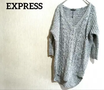 EXPRESS 그레이 V넥 니트