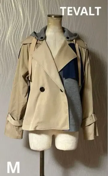 TEVALT 바레트 이소재 후디 숏 트렌치코트