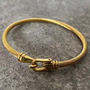 멕시칸 주얼리 골드 홀스빗 팔찌 와이어 뱅글