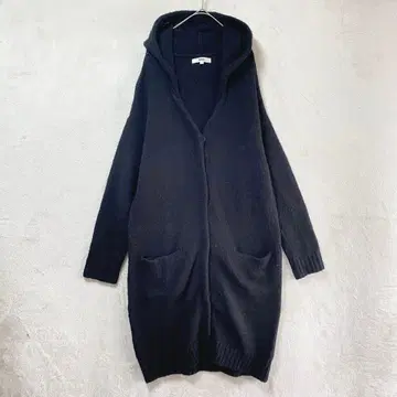 OZOC/후드 부착 롱 가디건/38/루즈핏 스냅 버튼 블랙