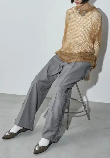 THE YOn 더욘 사이드프릴 라인 TR 턱 이지 팬츠 그레이