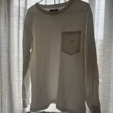 THE NORTH FACE 퍼플 라벨 화이트 긴팔 티셔츠 M