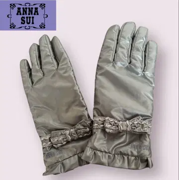 ANNA SUI 그레이 블랙 장갑 프릴 리본 포함 새상품급.