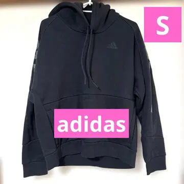 adidas 블랙 후드티 후드 부착 S 사이즈