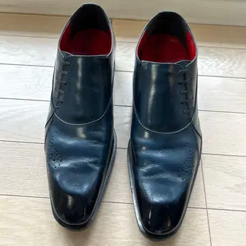 [일본제] QueenClassico 네이비 가죽 스틸레토 슈즈