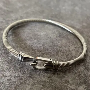멕시칸 주얼리 실버 홀스빗 팔찌 와이어 뱅글