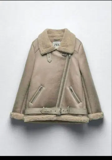ZARA 베이지 무스탕 코트