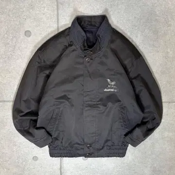 빈티지 스윙탑 울 블루종 봄버 자켓 사슴 자수