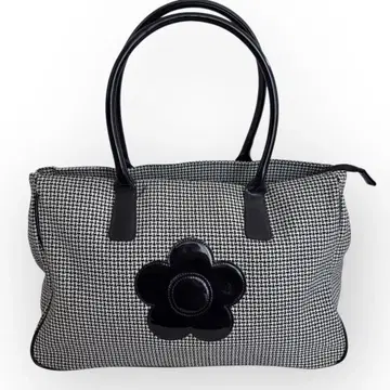 MARY QUANT 마리콴트 토트백 핸드백 블랙 하운드투스 체크