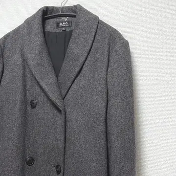 A.P.C. 울 더블 브레스트 체스터 코트 그레이