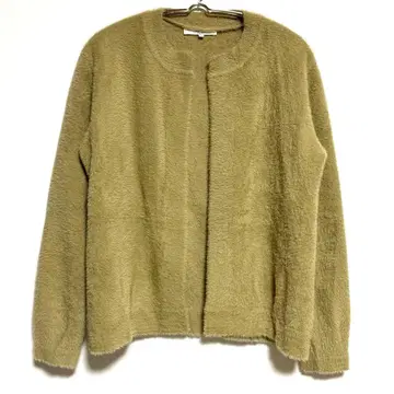 YAYA 베이지 긴팔 가디건 S 주식회사 마츠노